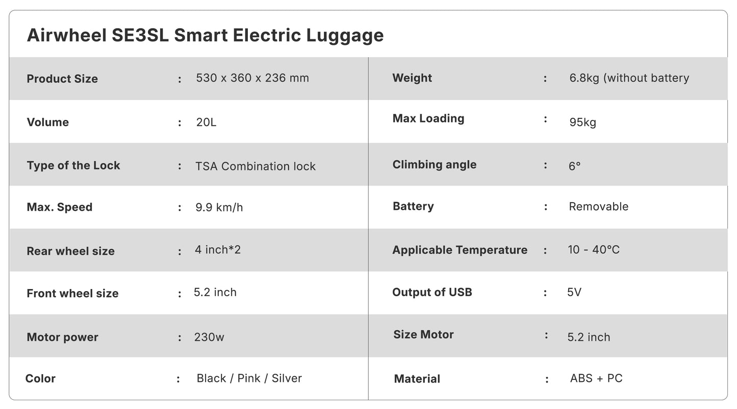 Airwheel SE3SL Smart Electric Luggage